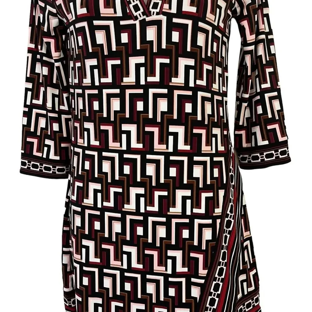 WHITE HOUSE BLACK MARKET WHBM Embroidered Collar Mini Jersey Knit Dress sz XXS